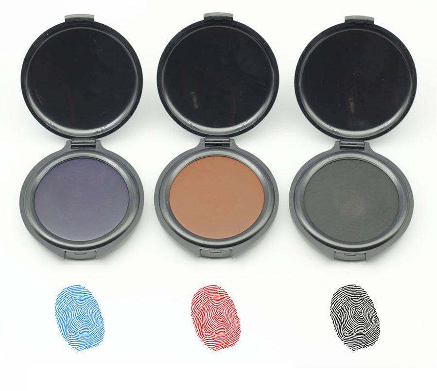 3 Pack Stamp Thumbprint Fingerprint Pad Black Blue Red Ink Black+Blue+Red