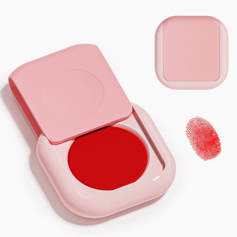 65mm Portable Fingerprint Ink Pad 3Pcs for Office Red/Blue/Black Red A