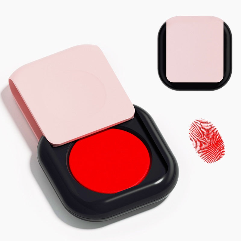 65mm Portable Fingerprint Ink Pad 3Pcs for Office Red/Blue/Black Red B