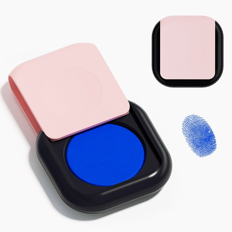 65mm Portable Fingerprint Ink Pad 3Pcs for Office Red/Blue/Black Blue B