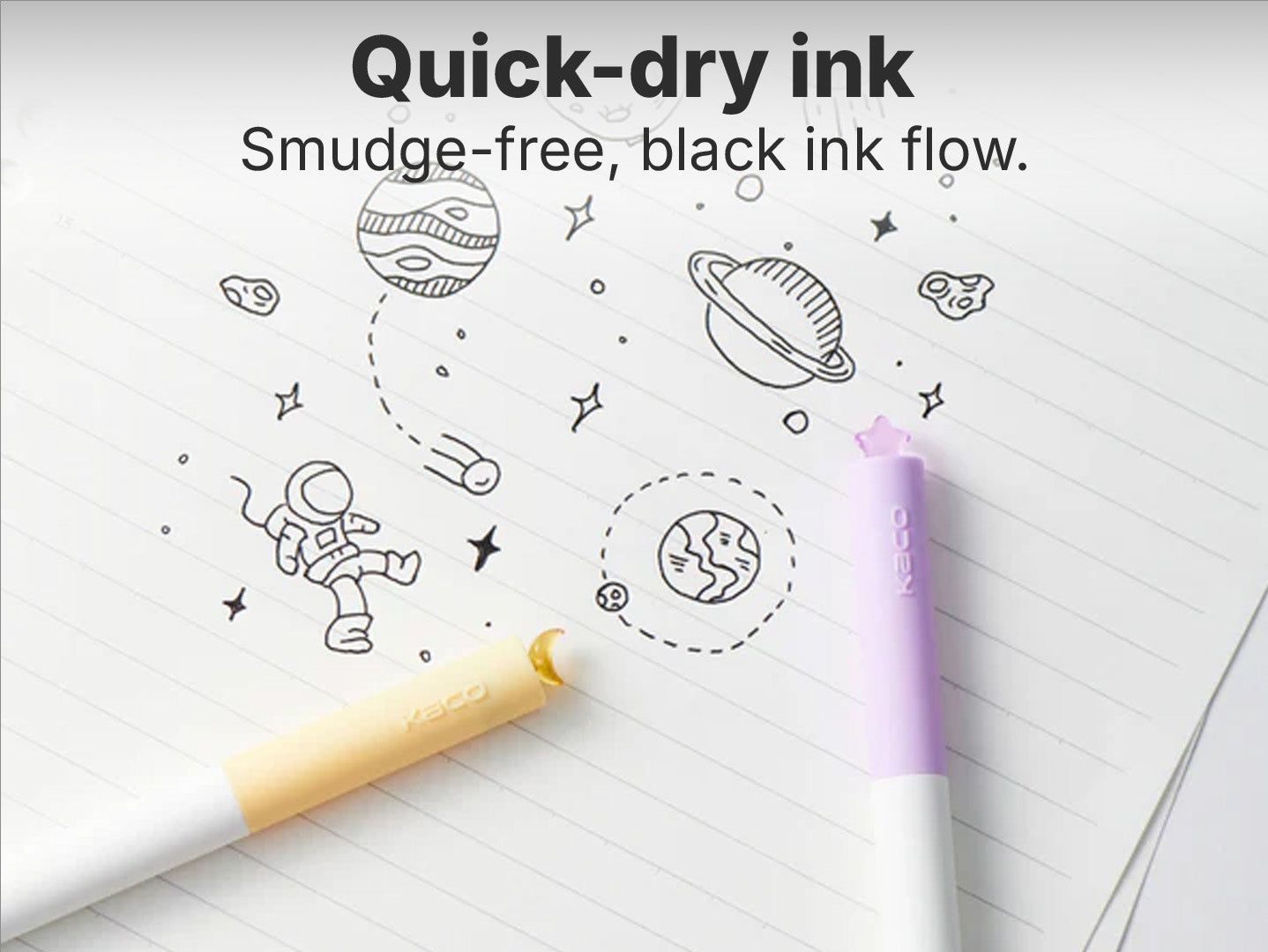 KACO First Roller Stars Gel Pen 0.5mm Black Ink 3 Pack