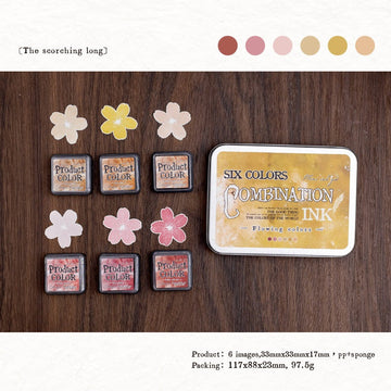 Flowing Colors Series Stamp Pad Set 6 Vibrant Ink Pads for Journaling #1