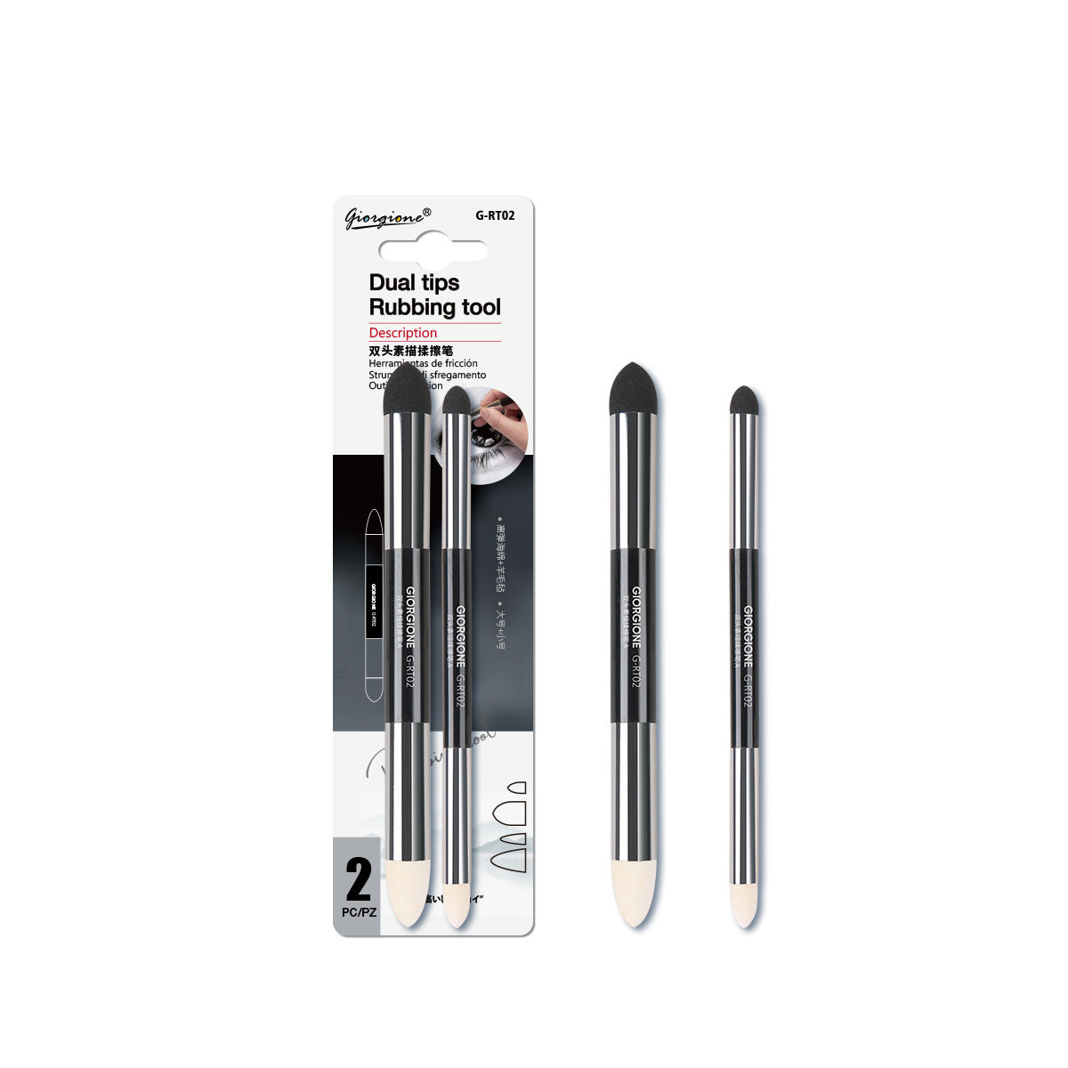 6pcs Artist Blending Sponge Pen,Double-Headed Rubbing Tool