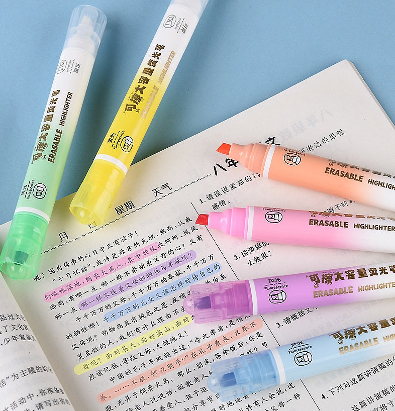 GENVANA 5mm Erasable Highlighters Dual Tip 6 Colors