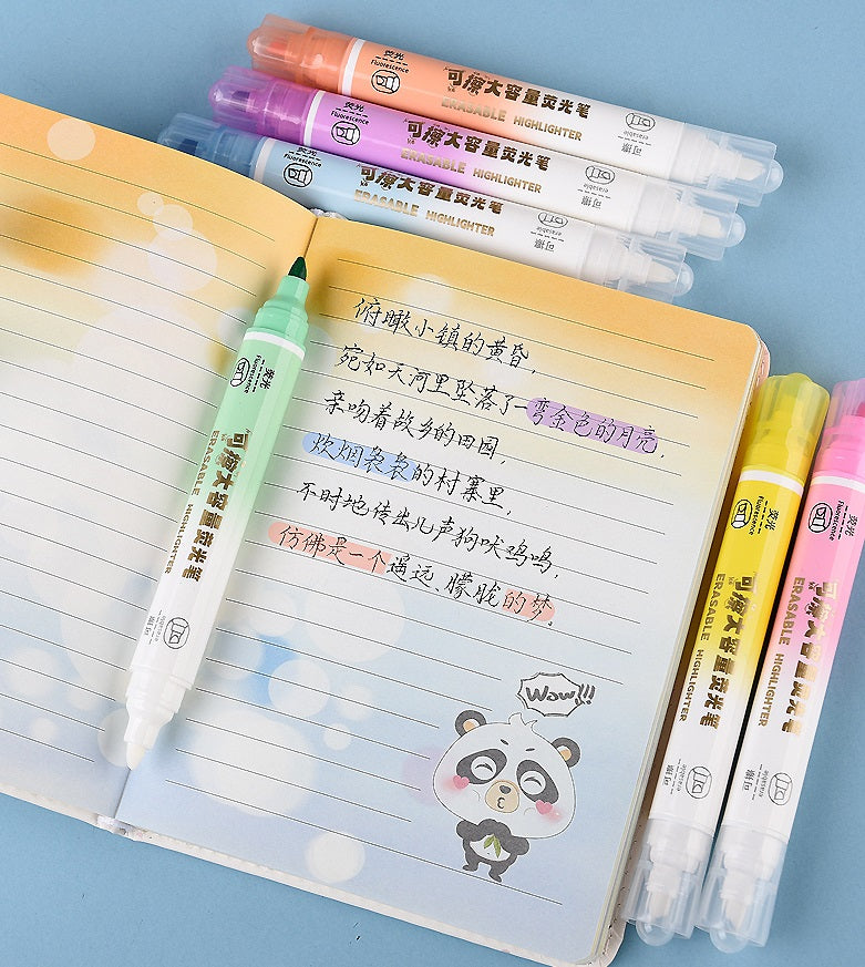 GENVANA 5mm Erasable Highlighters Dual Tip 6 Colors