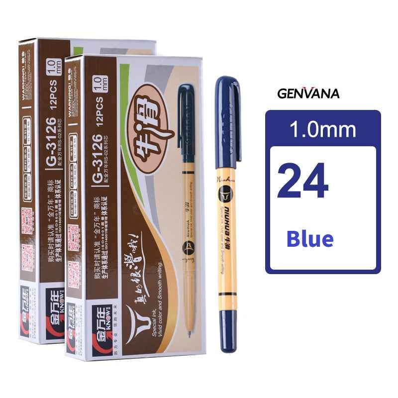 GENVANA Ballpoint Pen,Black/Red/Blue Ink,1.0mm Medium Point 24 Pack 24pcs Black