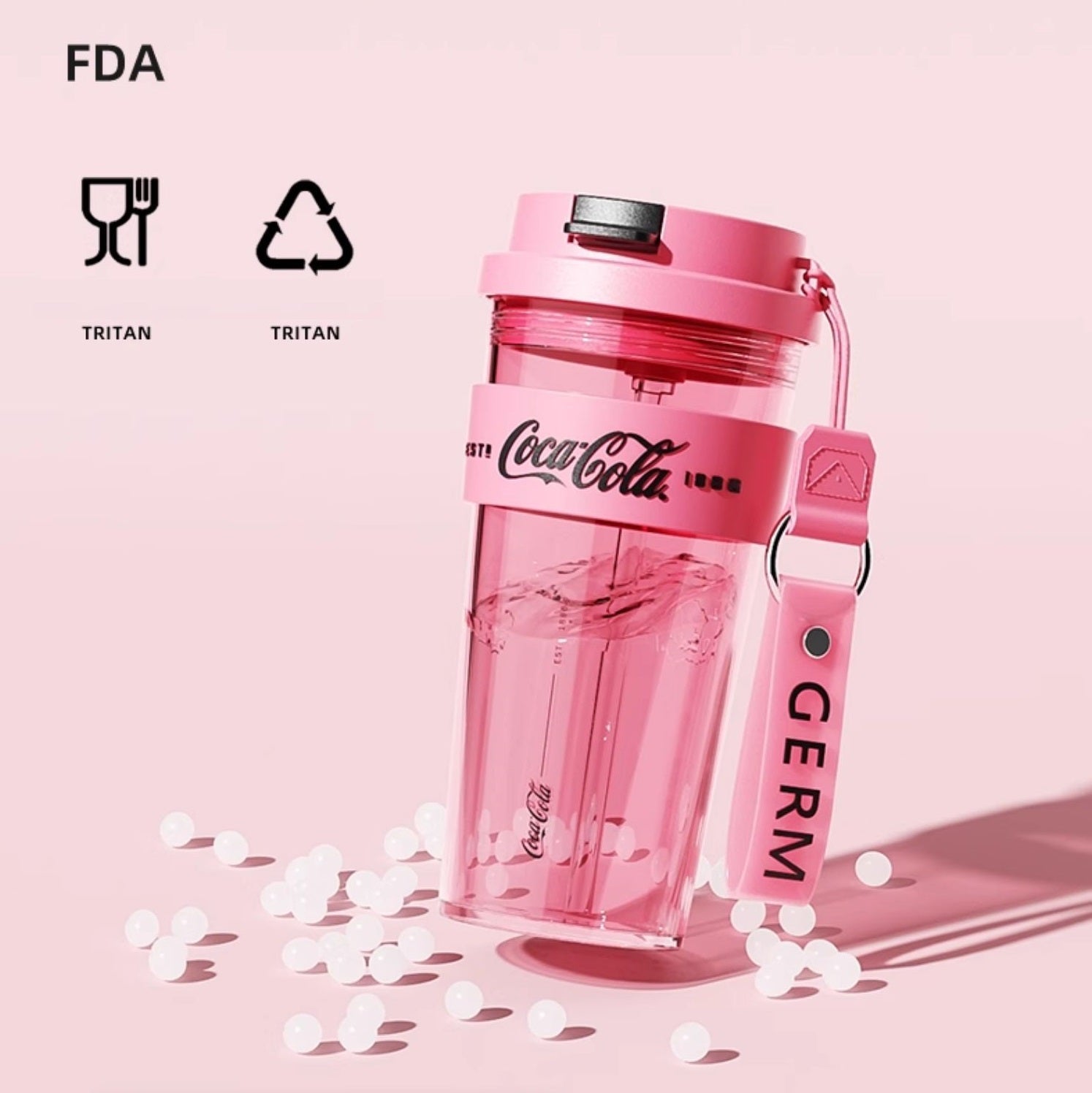 GERM x Coca-Cola Limited Edition Travel Water Bottle for Women - 520ml