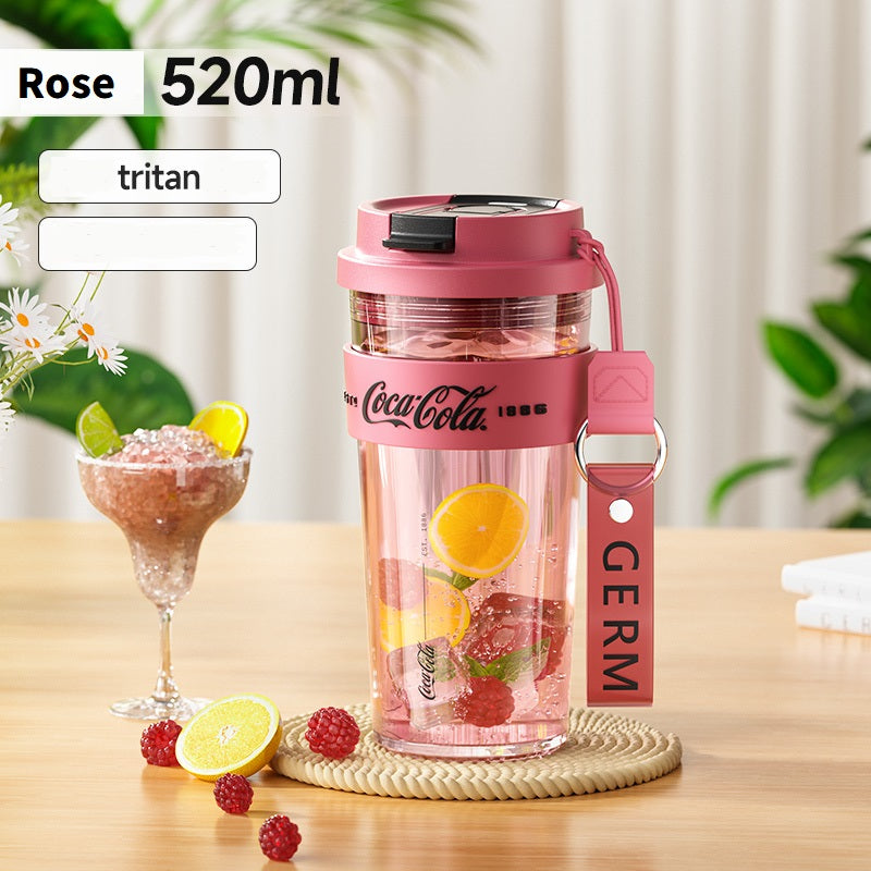 GERM x Coca-Cola Limited Edition Travel Water Bottle for Women - 520ml Rose Pink