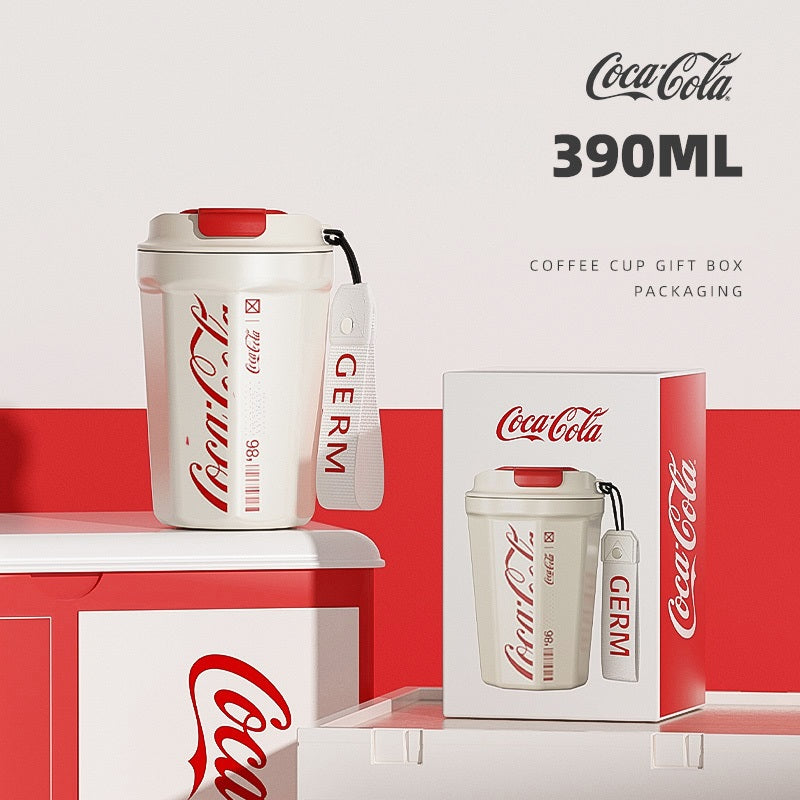 GERM x Coca-Cola Stainless Steel Travel Coffee Tumbler White 390ml