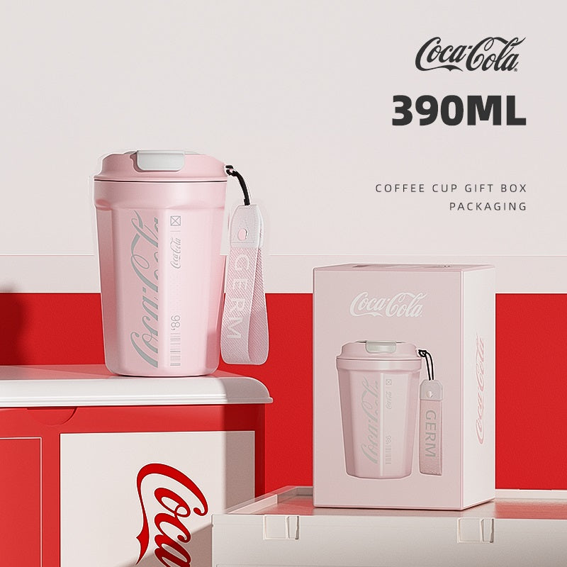 GERM x Coca-Cola Stainless Steel Travel Coffee Tumbler Pink 390ml
