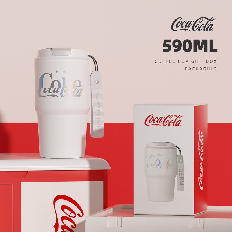 GERM x Coca-Cola Stainless Steel Travel Coffee Tumbler White 590ml
