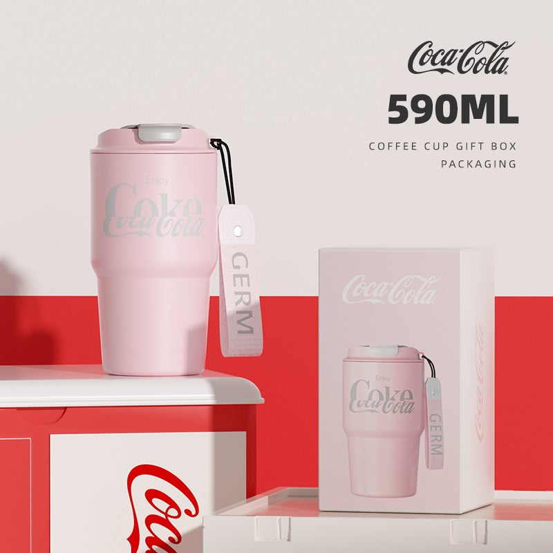 GERM x Coca-Cola Stainless Steel Travel Coffee Tumbler Pink 590ml