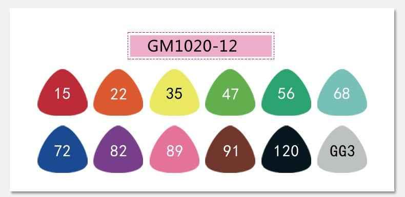 STA GRAPHMASTER GM1020 Alcohol Markers,12/24/36/48/60/80/108 Color 12 Color