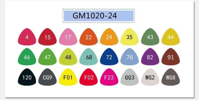 STA GRAPHMASTER GM1020 Alcohol Markers,12/24/36/48/60/80/108 Color 24 Color