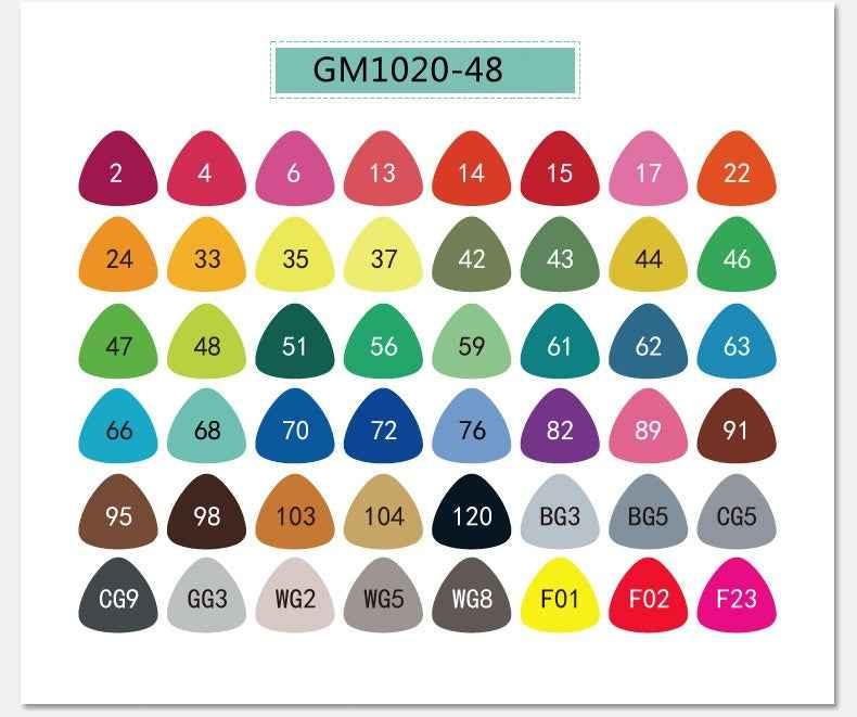 STA GRAPHMASTER GM1020 Alcohol Markers,12/24/36/48/60/80/108 Color 48 Color