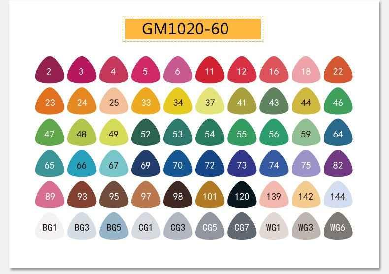 STA GRAPHMASTER GM1020 Alcohol Markers,12/24/36/48/60/80/108 Color 60 Color