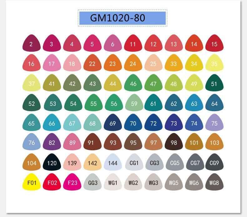 STA GRAPHMASTER GM1020 Alcohol Markers,12/24/36/48/60/80/108 Color 80 Color