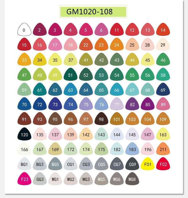 STA GRAPHMASTER GM1020 Alcohol Markers,12/24/36/48/60/80/108 Color 108 Color