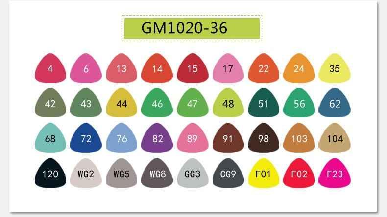 STA GRAPHMASTER GM1020 Alcohol Markers,12/24/36/48/60/80/108 Color 36 Color
