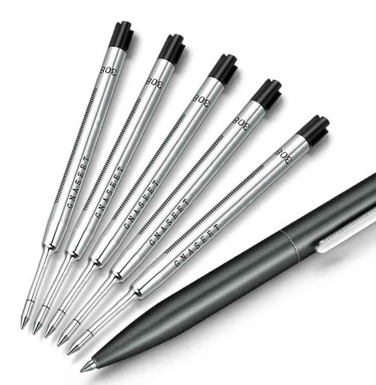 GNASEET Brushed Stainless Steel All-Metal Ballpoint Pen