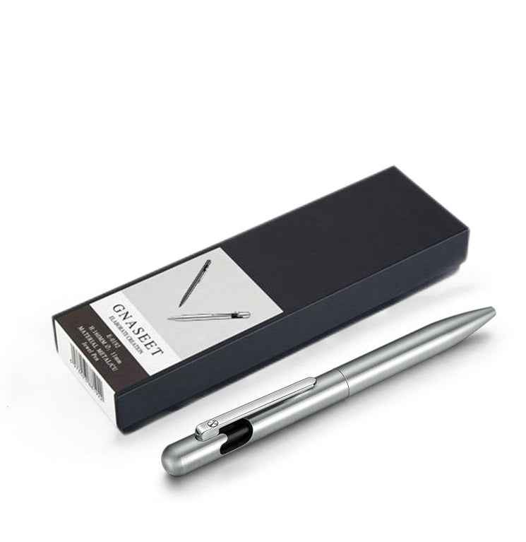 GNASEET Brushed Stainless Steel All-Metal Ballpoint Pen