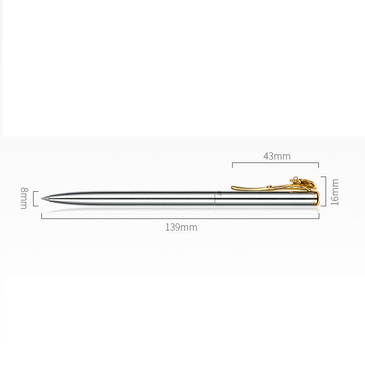 GNASEET Rose Jewel Pen Metal Ballpoint Pen for Women