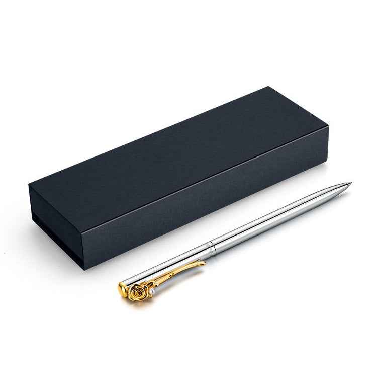 GNASEET Rose Jewel Pen Metal Ballpoint Pen for Women