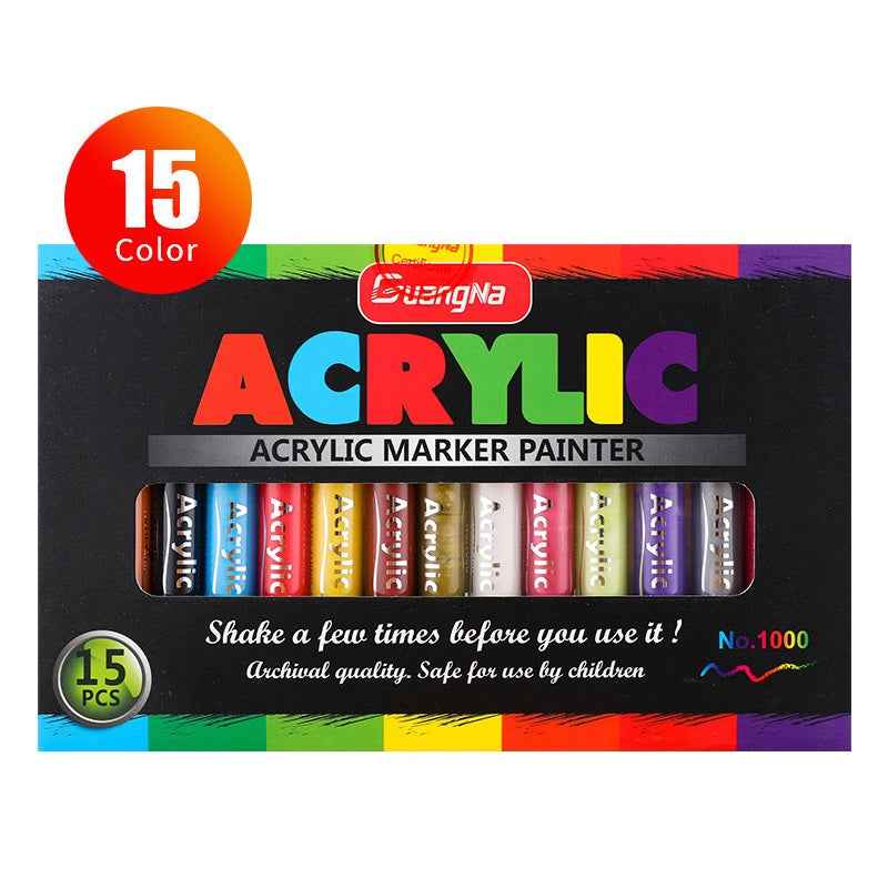 15 Color Guangna Acrylic Painter Markers 3mm Tip