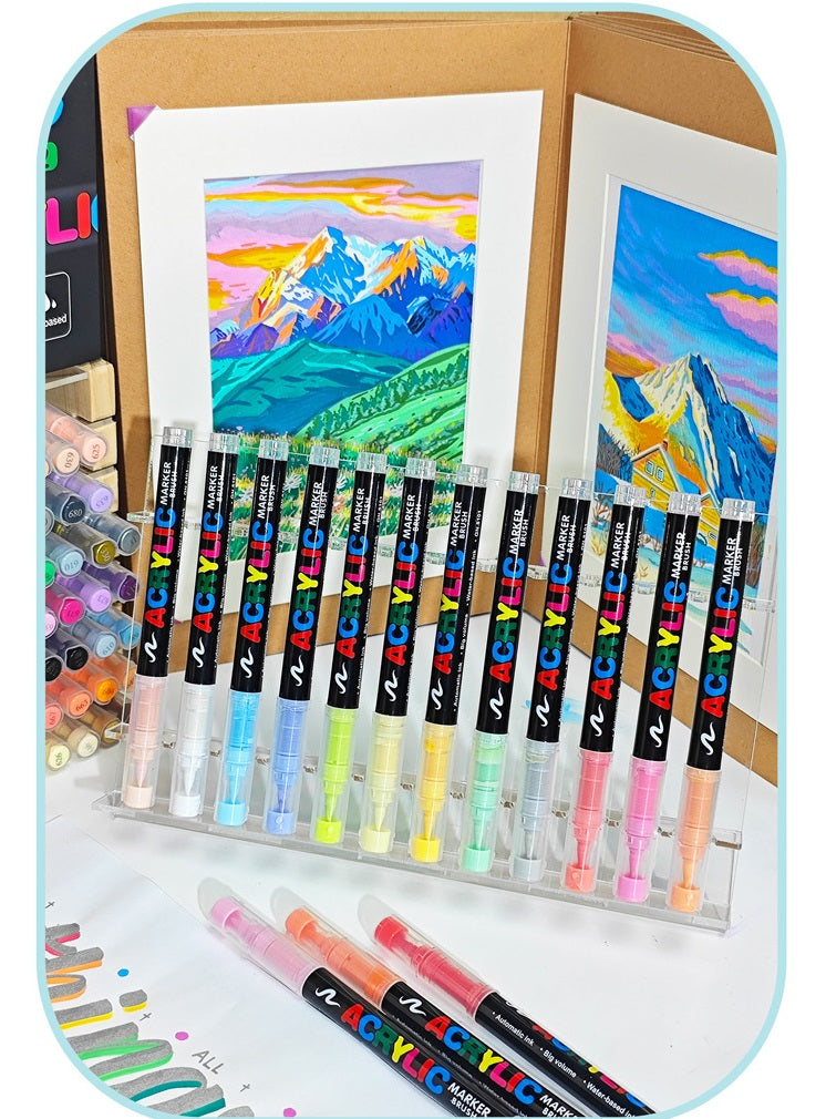 GuangNa GN8101 Soft Brush Acrylic Marker Set 48/60/72 Colors