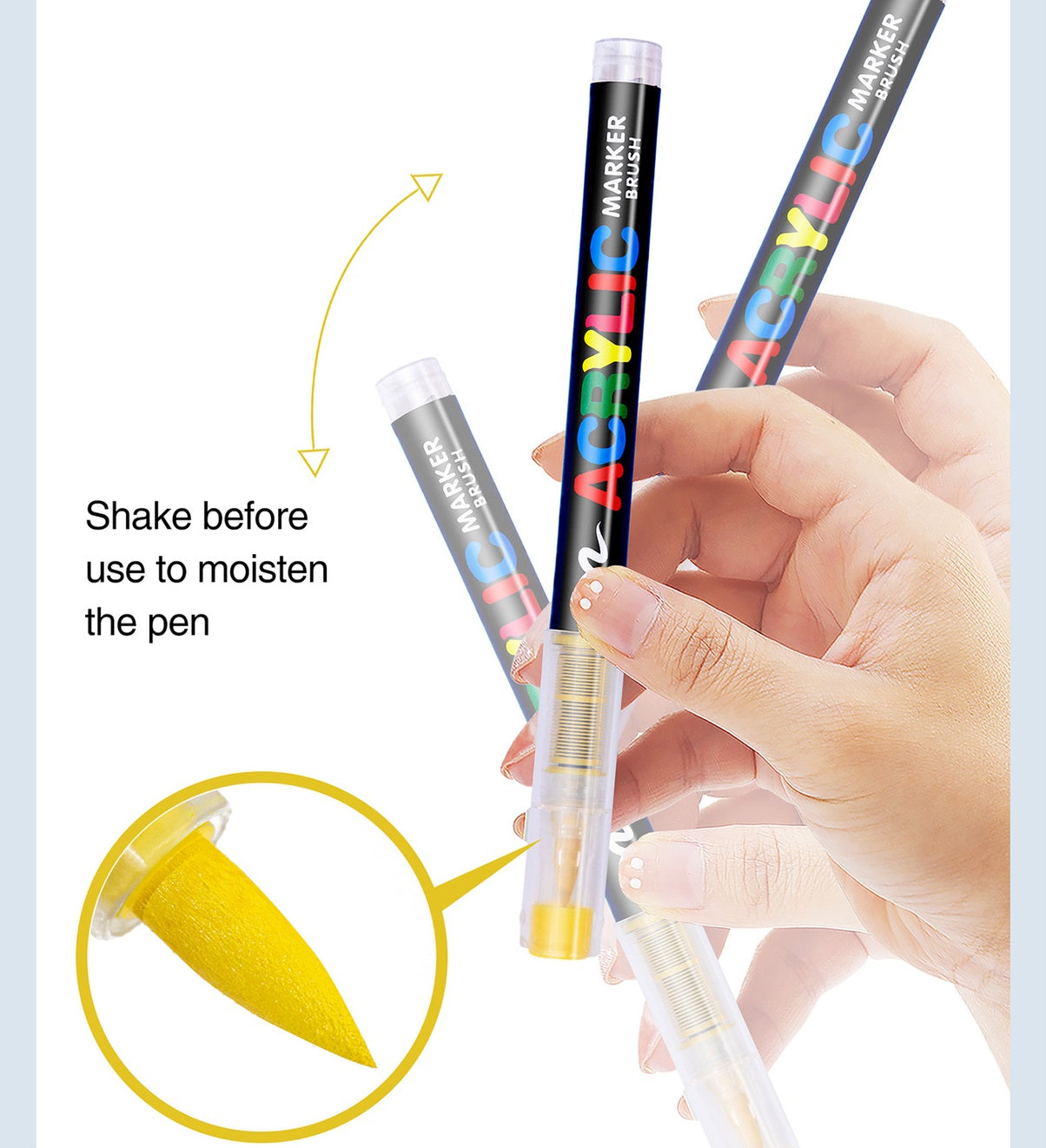 GuangNa GN8101 Soft Brush Acrylic Marker Set 48/60/72 Colors