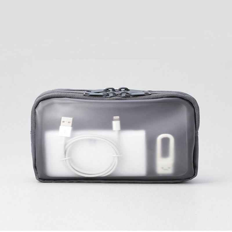 Transparent Makeup & Digital Organizer Bag – Travel Gadget Pouch