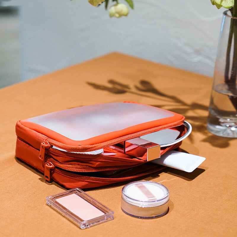 Transparent Makeup & Digital Organizer Bag – Travel Gadget Pouch
