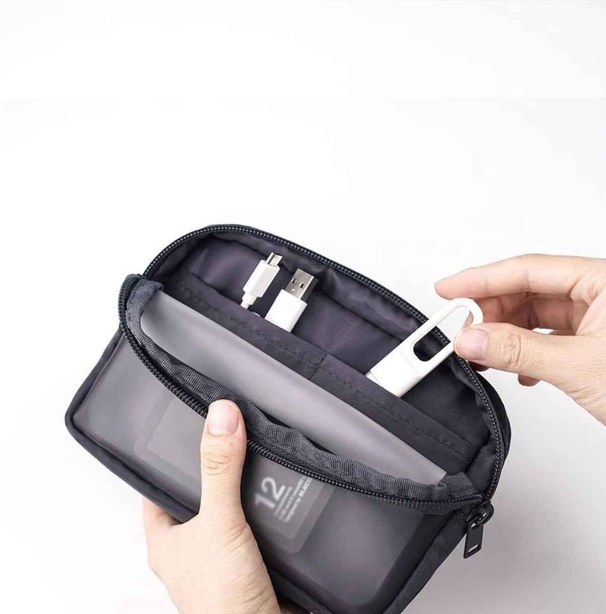 Transparent Makeup & Digital Organizer Bag – Travel Gadget Pouch