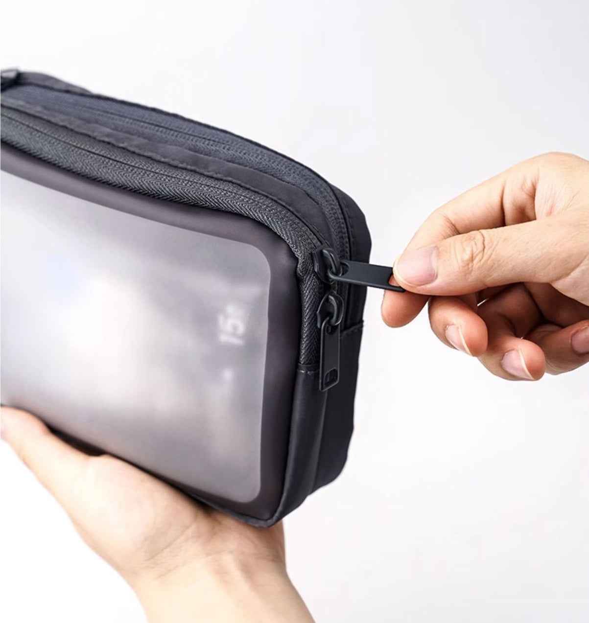 Transparent Makeup & Digital Organizer Bag – Travel Gadget Pouch