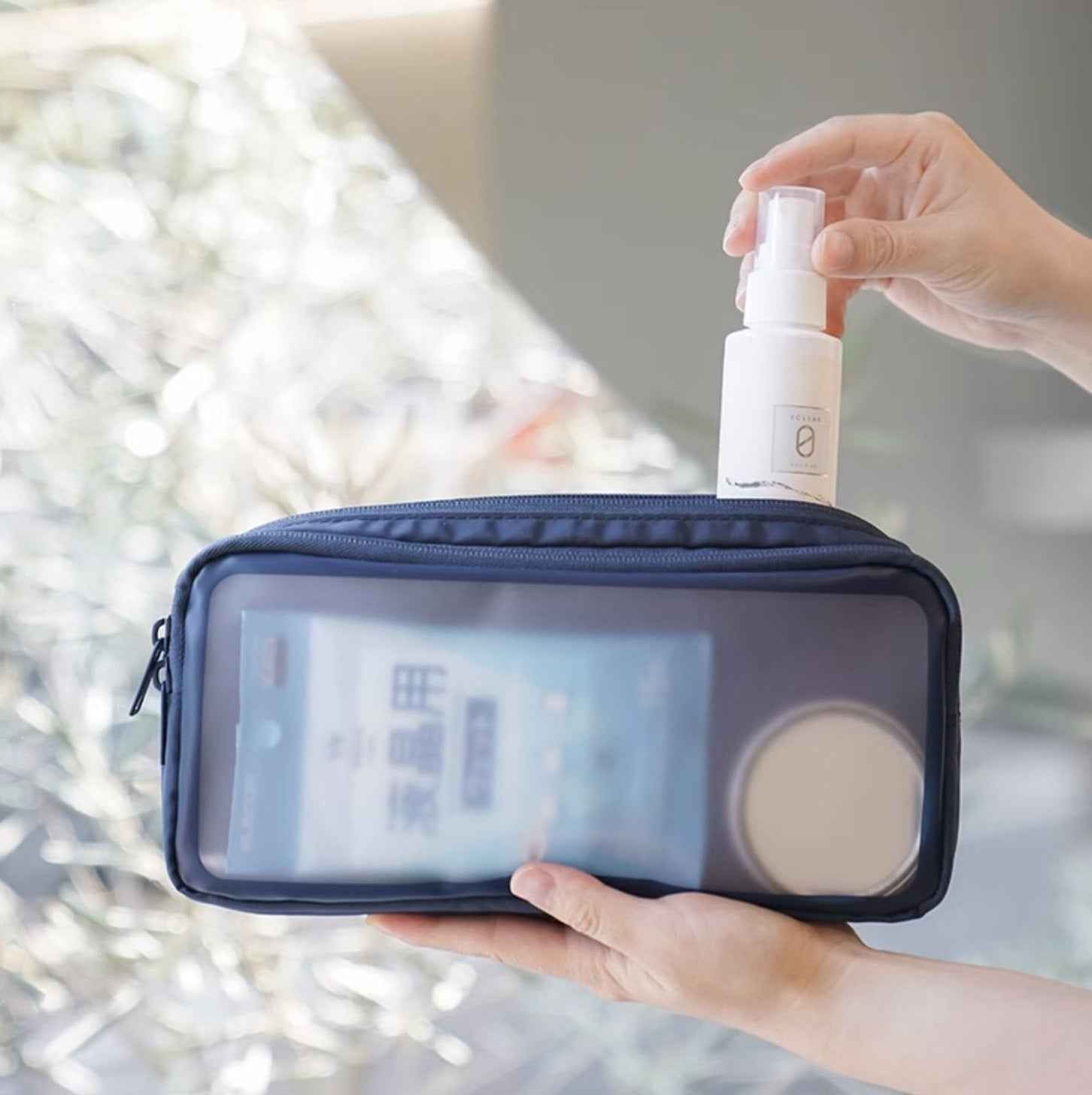 Transparent Makeup & Digital Organizer Bag – Travel Gadget Pouch