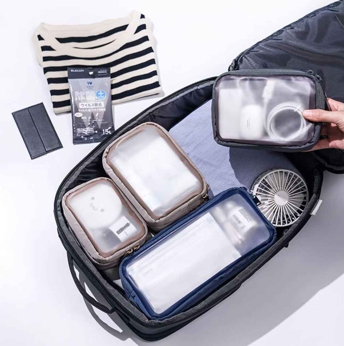 Transparent Makeup & Digital Organizer Bag – Travel Gadget Pouch