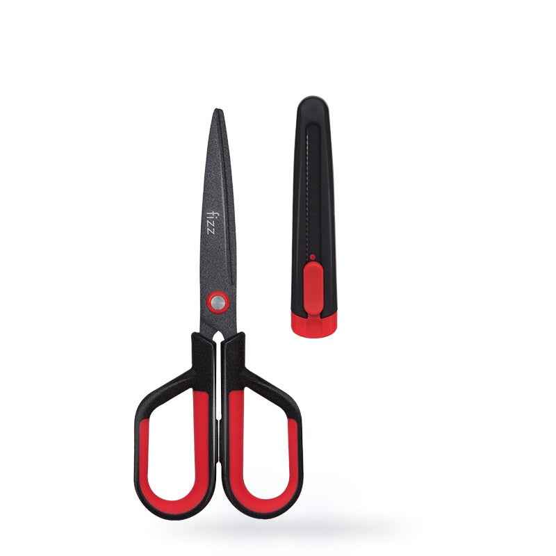 Guangbo Fizz Multi-Function Scissors & Knife Combo 2in1 Office Tool Red