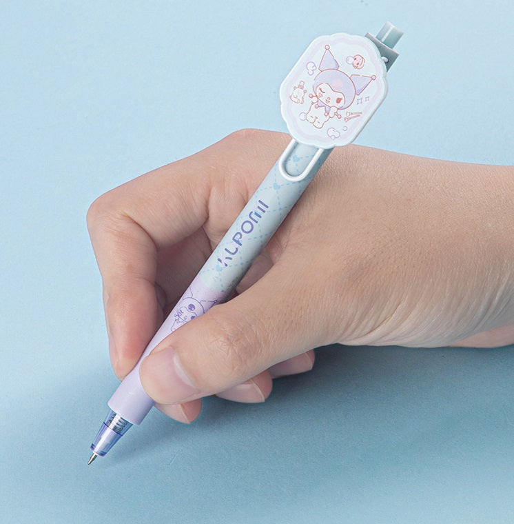 Guangbo Sanrio Click Gel Pen Set 6-Pack with Cartoon Character Clip