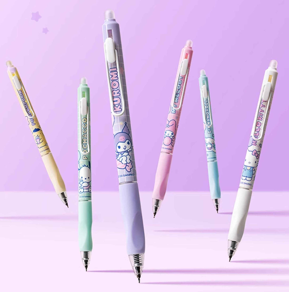 Guangbo Sanrio Erasable Gel Pen Set – 0.5mm Blue Ink, 3-Pack
