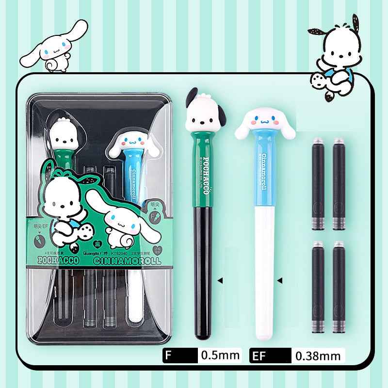 Guangbo 2-Pack Sanrio Fountain Pen Set Cinnamoroll &Pochacco