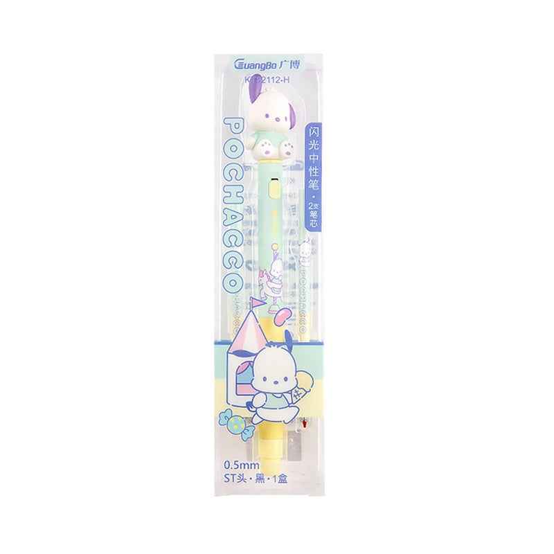 Guangbo Sanrio Gel Pen Glowing 0.5mm with 2pcs Black Ink Refills POCHACCO