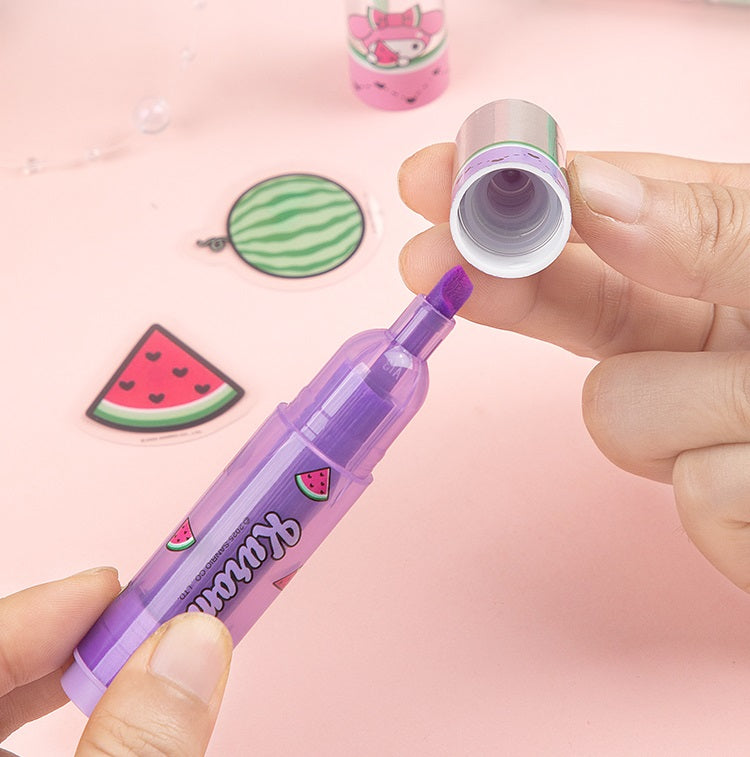 Sanrio Kuromi My Melody&Cinnamoroll Watermelon Heart Highlighter