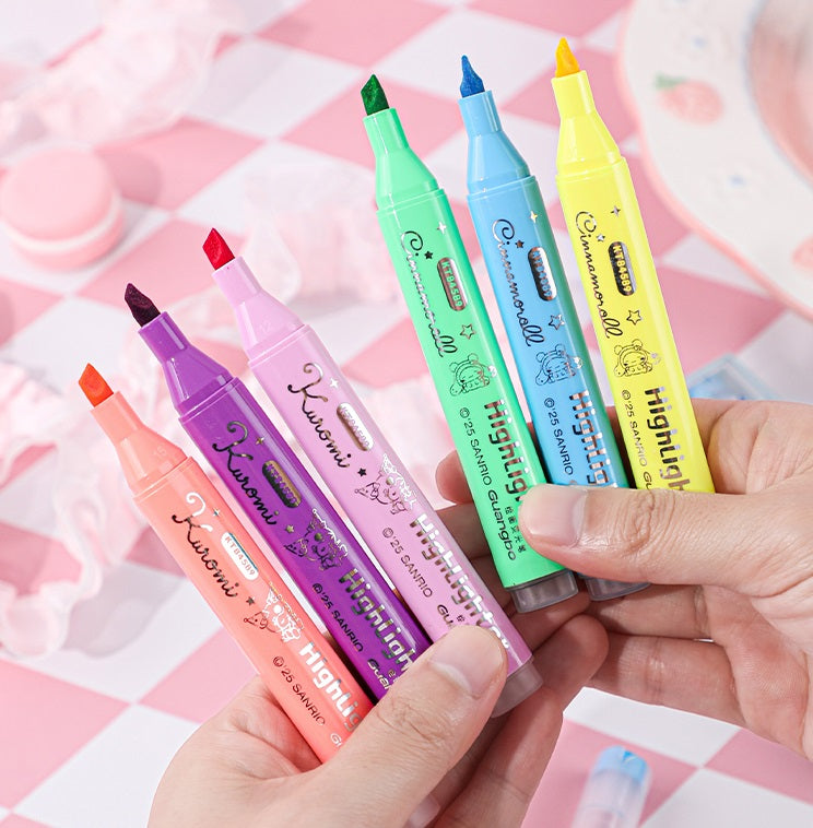 Guangbo Sanrio Kuromi & Pompompurin 6-Color Highlighters