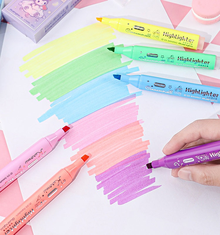Guangbo Sanrio Kuromi & Pompompurin 6-Color Highlighters