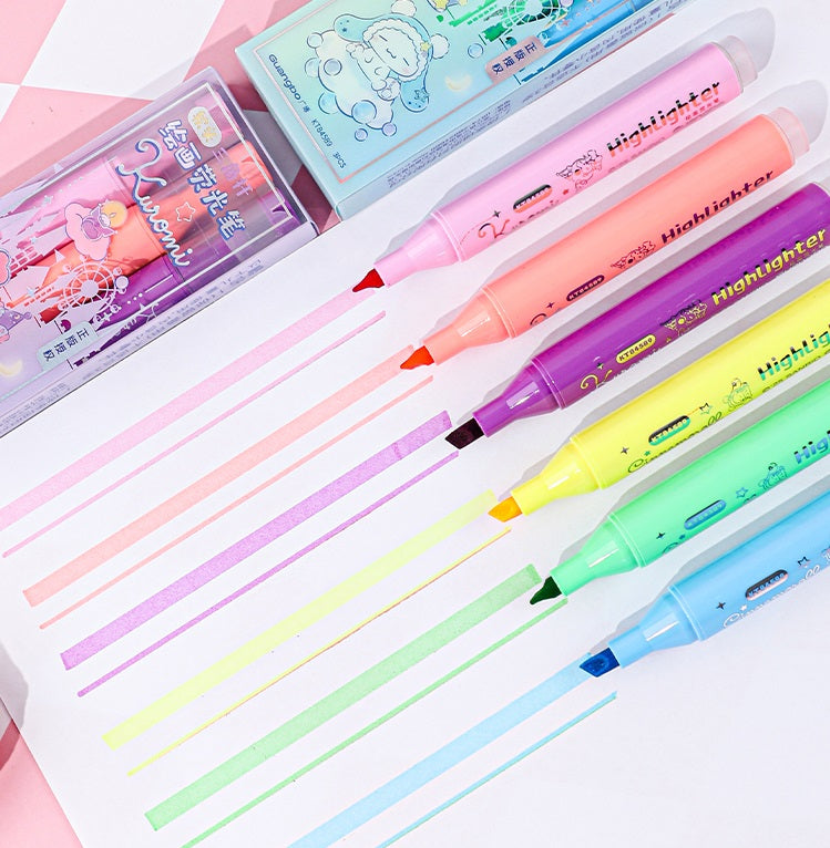 Guangbo Sanrio Kuromi & Pompompurin 6-Color Highlighters