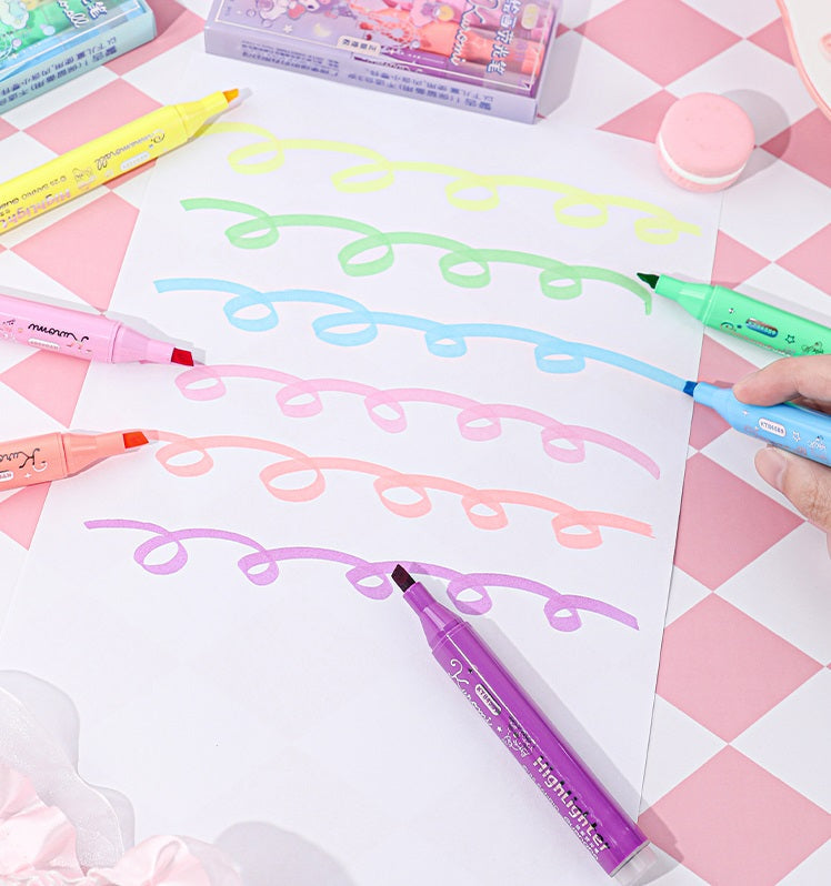 Guangbo Sanrio Kuromi & Pompompurin 6-Color Highlighters
