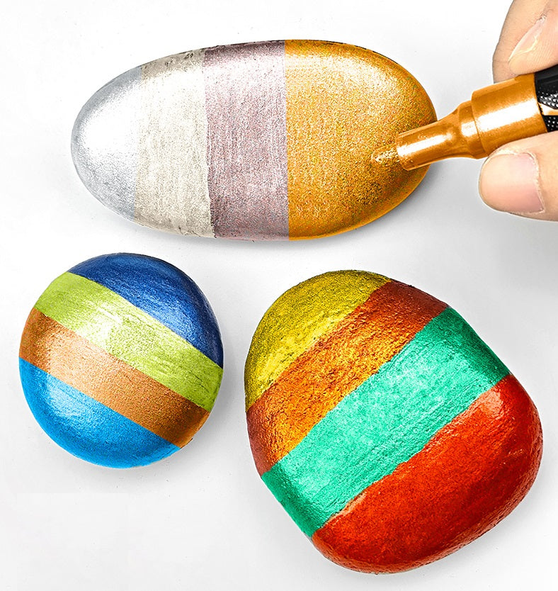 Guangna 169 Metallic Paint Marker Pens Oil-Based – 12-Color