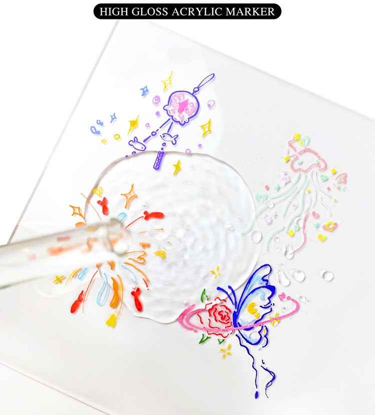 Guangna Liquid Acrylic Marker Set – 1.0mm Metal Tip - 168 Colors