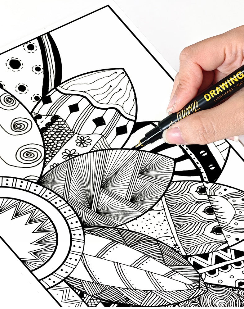 Guangna Micro Fineliner Pens,Black Ink Drawing Art Pens 12 Pack