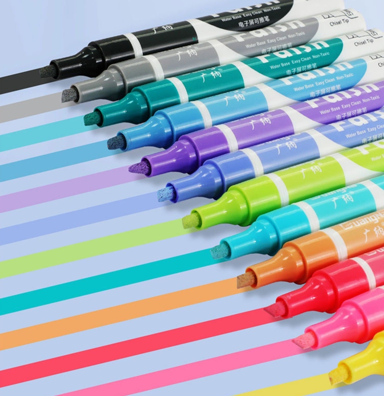 Guangna Liquid Chalk Markers Dry Erase 12 Pack Chisel Tip
